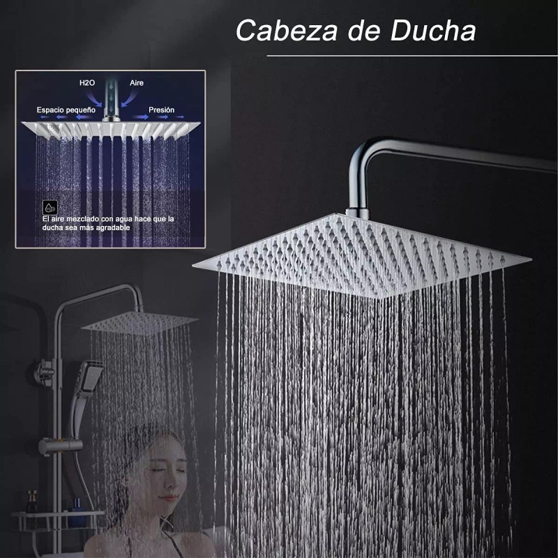 BALULAA 30 Cm Cabezal De Ducha Lluvia Regadera Alta Presion