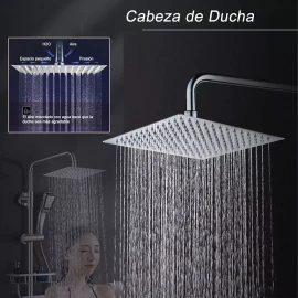BALULAA 30 Cm Cabezal De Ducha Lluvia Regadera Alta Presion Cuadrado