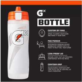 Gatorade New Gatorade GX 30 OZ NON SLIP WATER BOTTLE WHITE