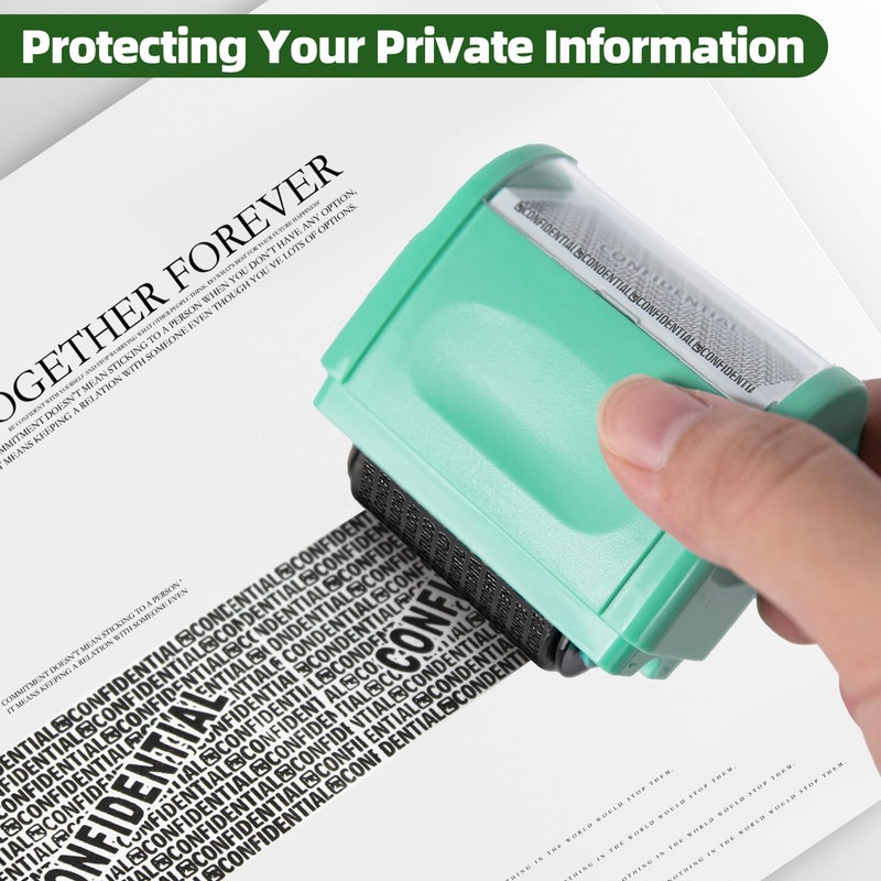 AUXHCYL Confidential Roller Stamp with 3 Pack Refills,Identity Theft Rolling