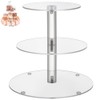 3 Layer Acrylic Round Clear Cupcake Stand for Birthday, Anniversary,