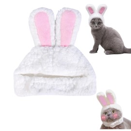 Cat Outfit Cats Hat Kitten Costume Bunny Sheep Lion Mane Frogs Hat Cute OMG Adorables Style Party Costume Accessory Headwear(Size M, Bunny)