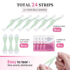 Beauty7 Wax Strips Hair Removal for Eyebrow Wax Strips Trim Brow Shape Eyebrow Wax Strips For All Skin Types Long Lasting Eyebrow Hair Removal Wax Strips Facial Hair Removal 24 Strips(Pack of 2)