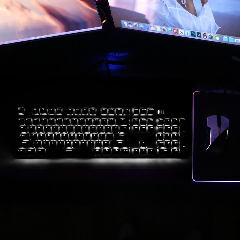 Merdia Mechanical Keyboard Gaming Keyboard | Red Switch, White Backlit