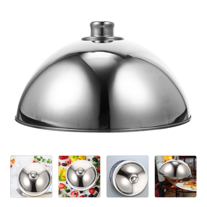 Yardwe Stainless Steel Dish Food Cover, Dome Plate Covers to