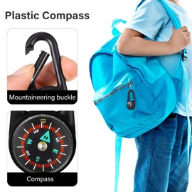SUPVOX Pack Compass, Clip-on Self-Locking Keychains for Outdoor Hiking, Camping, Assorted Colours