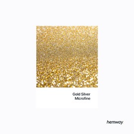 Hemway Premium Ultra Sparkle Glitter Multi Purpose Metallic Flake for Arts Crafts Nails Cosmetics Resin Festival Face Hair - Gold Silver - Microfine (1/256" 0.004" 0.1mm) 100g / 3.5oz