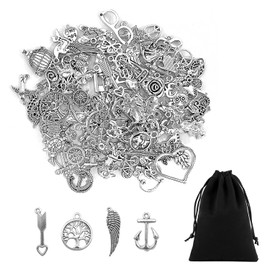 TYGFRT 100-Piece DIY Jewelry Kit - Flannel Bag, Bracelet & Pendant Set