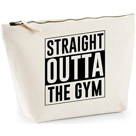 Hippowarehouse Straight Outta the Gym printed make up cosmetic wash bag 18x19x9cm