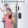 Tinewa Black Keyless Fingerprint Entry Door Lock, Electronic Password Keypad