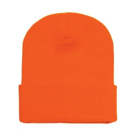 DECKY High Visibility Neon Colored Cuffed Long Beanie Winter Hat - Green