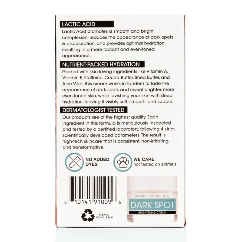 Advanced Clinicals Dark Spot Brightening Face Cream with Retinol and