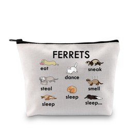 Cute Ferrets Gift Ferrets Makeup Bag Ferret Gifts for Ferret Lovers Ferret Owner Gift Ferrets Cosmetic Bag (Ferrets ku)