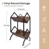 SwaaVee Vinyl Record Storage Holder with Wheels, 2-Tier Record Holder