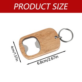 Wooden Opener Keychain Portable Bottle Opener Keyring Drinks Bottle Opener Key Chain Unique Opener Mini Keychain for Daily Use and Keyring Decoration