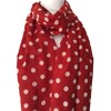 Purple Possum® Red Polka Dot Scarf, White Spotted Wrap, Ladies
