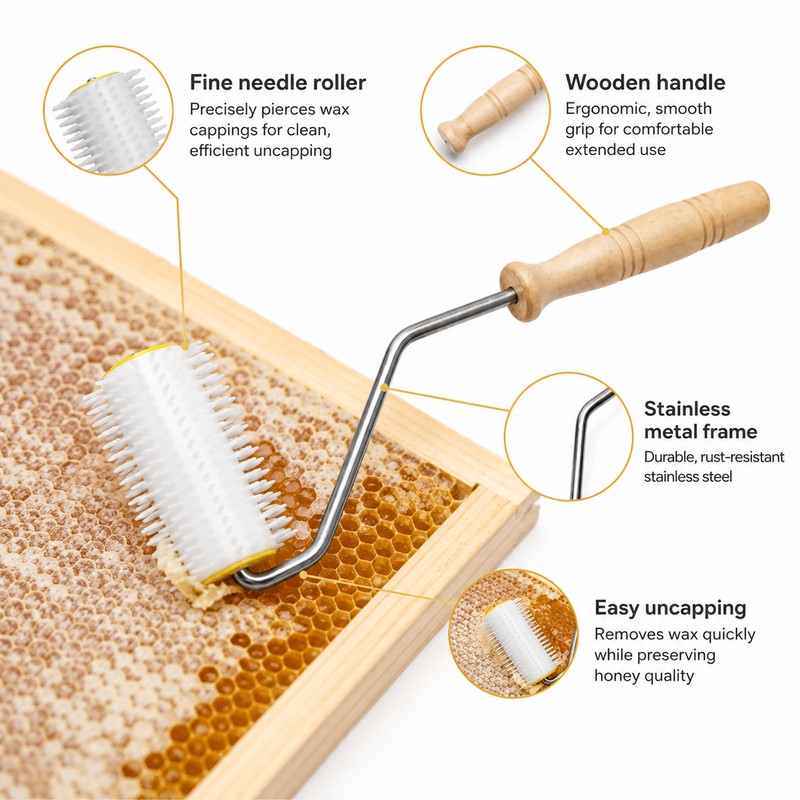 Honeycomb Uncapping Roller for Honey Extraction – Lightweight Beekeeping Tool