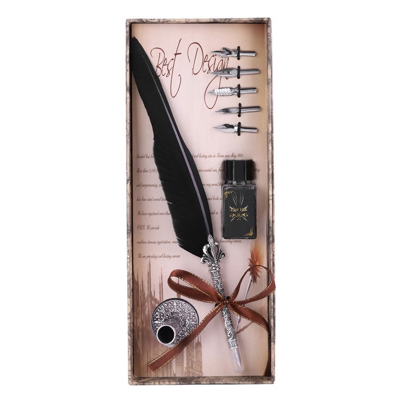 Classical Retro Fountain Pen Feather Dip Pen Writing Pen Gift