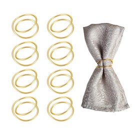 8PCS Gold Napkin Ring, Spiral Napkin Ring Buckle Birthday Party, Napkin Holder Wedding Thanksgiving Christmas Banquet Buffet Table