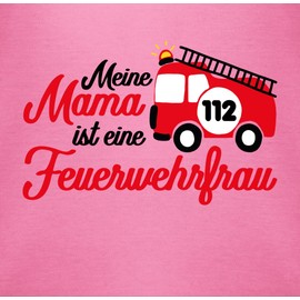 Shirtracer - Baby Bodysuit Boy Girl - Fire Brigade - Meine Mama ist eine Feuerwehrfrau, 3 Pink