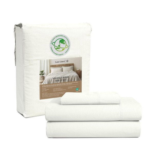 Lane Linen Twin Sheets Set -100% Cotton Sheets Twin size