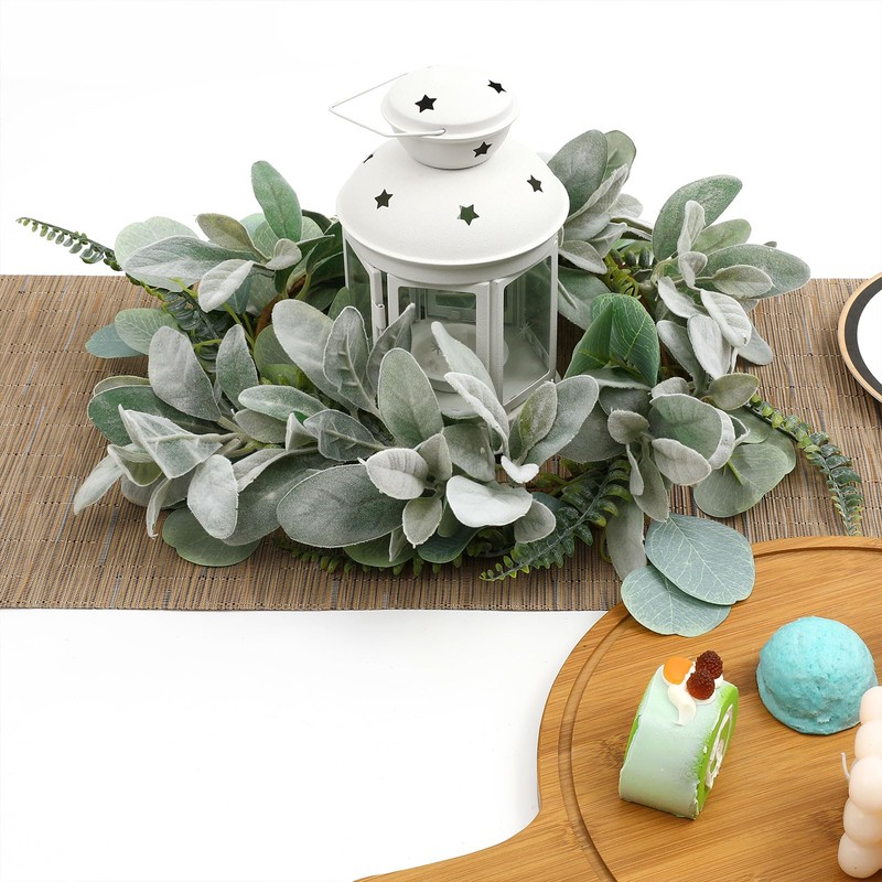 SHACOS - Paquete de 2 guirnaldas artificiales de corderos flocados