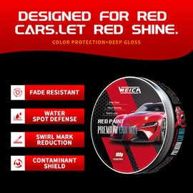 WEICA Car Wax for Warm Color Cars | Red, Copper, Coral | Sun Fade Defender & Metallic Pop | 180g