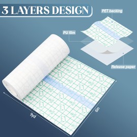 Tattoo Aftercare Bandages Roll 6" x 9 Yard, Tattoo Supplies Waterproof Bandages, Second Skin Tattoo Cover Up Tap, Tattoo Skin Initial Healing Transparent Film
