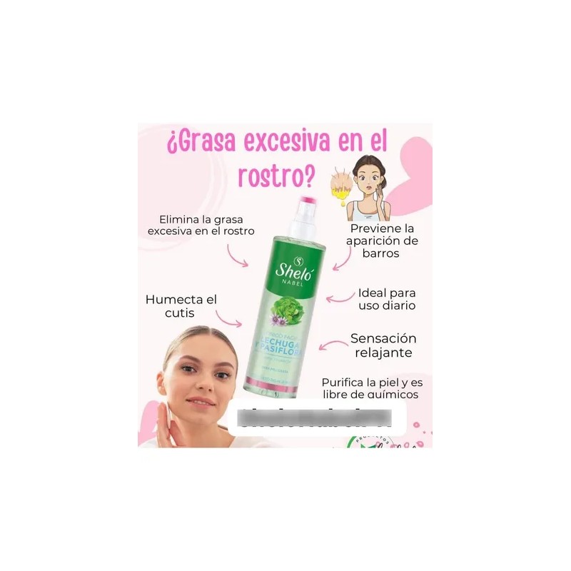 3 Tónico Facial Lechuga & Pasiflora/ Limpia & Reduce Grasa