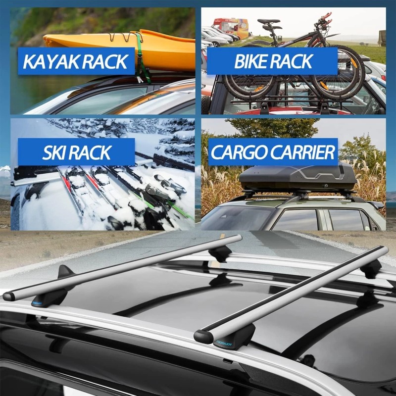 TOOENJOY-301W153 53" Luggage Carrier 165LBS Capacity Roof Rack Cross Bars