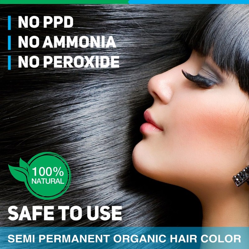 Vegetal Safe Hair Color - Soft Black 50gm - Certified