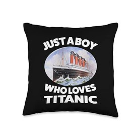 Cool Ship Lover Just A Boy Who Loves Titanic Throw Pillow