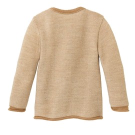 Disana Melange jacket, 100% organic merino wool GOTS, IVN Best | with wrap closure | newborn baby toddler child unisex | made in Germany, Caramel Natural