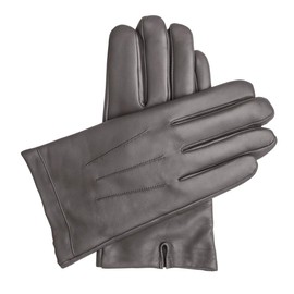 Downholme Vegan Leather Gloves for Men (Gray, L)