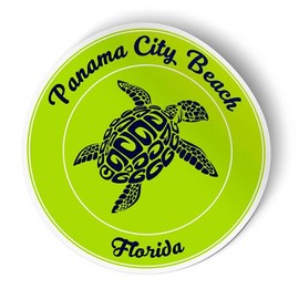 Squiddy Panama City Beach Florida Turtle Beach - Vinyl Sticker for Car, Laptop, Notebook (4" high)