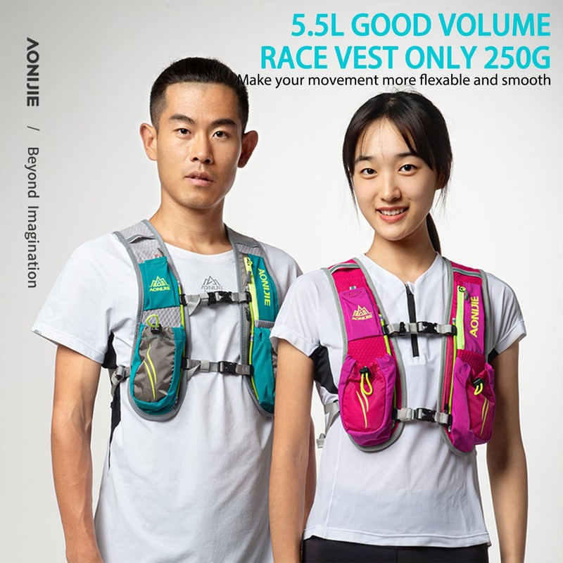 HEARTST Running Bag Marathon Backpack Daypack 5.5L Lightweight Breathable Waterproof