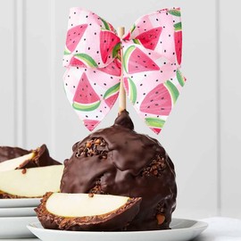 Mrs Prindables Watermelon Ribbon Jumbo Caramel Apple (Dark Chocolate Cocoa)