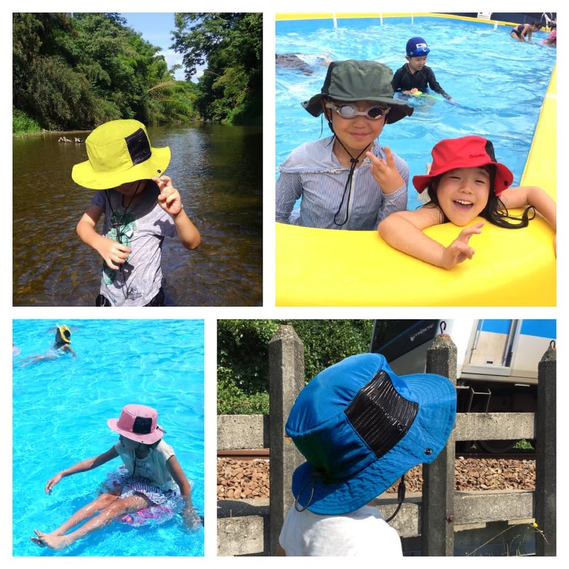 HUGGABEEE Surf Hat for Kids, Renewal with Sun Protection, Safari
