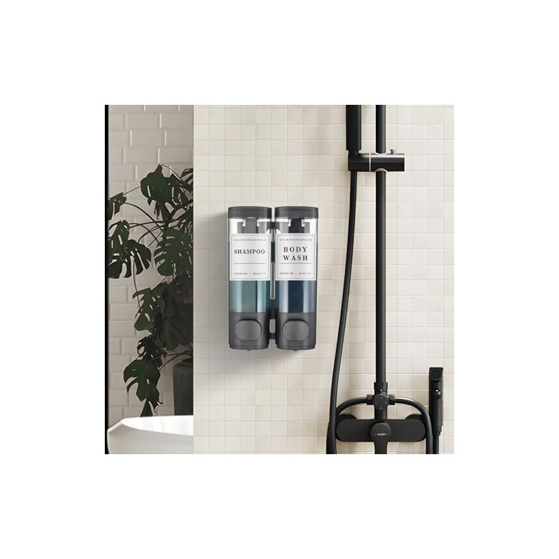 Shampoo and Conditioner Dispenser,Unisense Shower Soap Dispenser 2 Chamber No