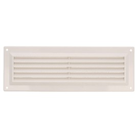 Amig - Rectangular Plastic Grille with Mosquito Net | Ventilation Grills for Air Outlet | Ideal for Kitchen and Bathroom Ceiling | Dimensions: 260 x 90 mm | Colour: White