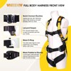WHITEDEW Fall Protection Premium Safety Harness with Shock Absorbing Lanyard,