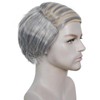 Grey Comb Over Wig Mens Bald Wig with Side Hair