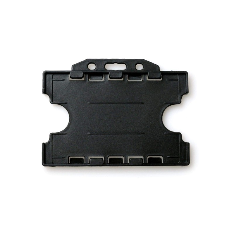 Lanyard with Card Holder, Black Double Sided for Two Badges,