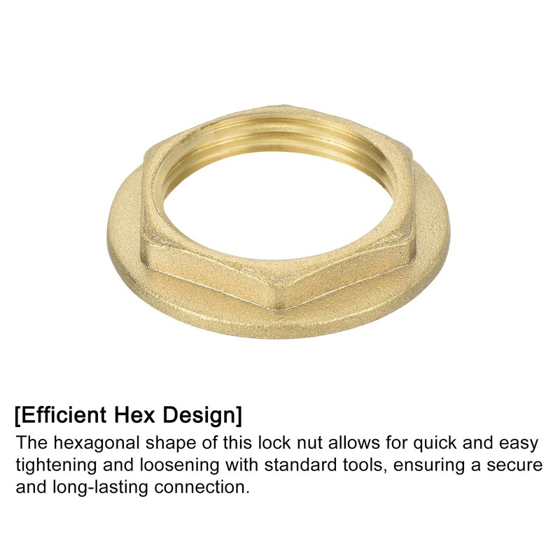 sourcing map G3/4 Pipe Fitting Hex Flange Lock Nut Locknut