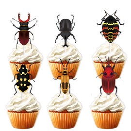 S-Cp-0509 ce Cream Fruit Dessert Cupcake Topper Colorful Glitter Happy Birthday Sensory Pop Game Theme Decor Supplies Baby Shower Boys Girls Birthday Party Decorations