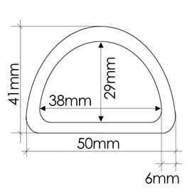 Set of 5 D rings made of stainless steel, 50 mm x 41 mm, material thickness 6 mm, rust-proof, ideal in conjunction with paracord 550, welded steel, colour shiny silver, brand Ganzoo