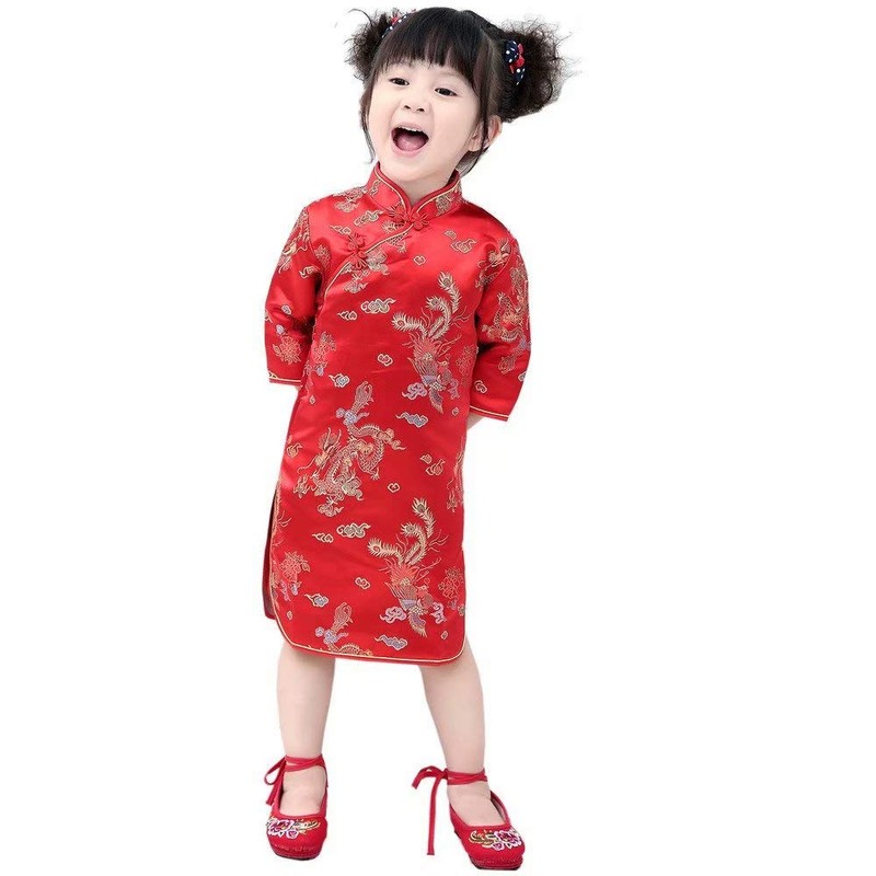 Hooyi - Disfraz de princesa para niña con dragón chino