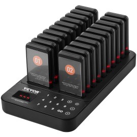 Restaurant Pager System 20 Beepers Wireless Guest Calling Queue Signal ServiceSub Machine Shape: Square, Quantity: 20