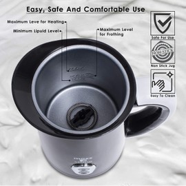 Moss & stone Electric Milk Frother For Making Latte, Cappuccino, Hot Chocolate, Automatic Cold Hot Milk Frother & Warmer, Foam Maker, Auto Shut-Off, Detachable Base & Non-Stick Interior.