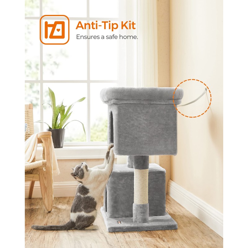 Feandrea Cat Tree, 33.1-Inch Cat Tower, L, Cat Condo for